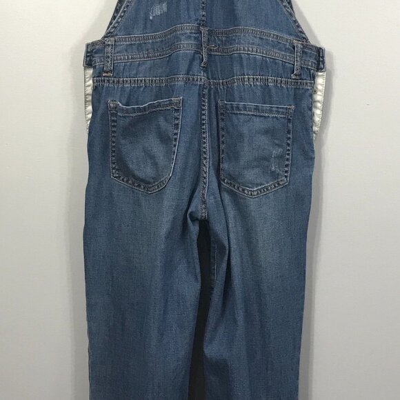 Forever 21 Overalls Womens 28 Blue Denim Jeans Distressed Straight Button Pocket - Picture 5 of 16